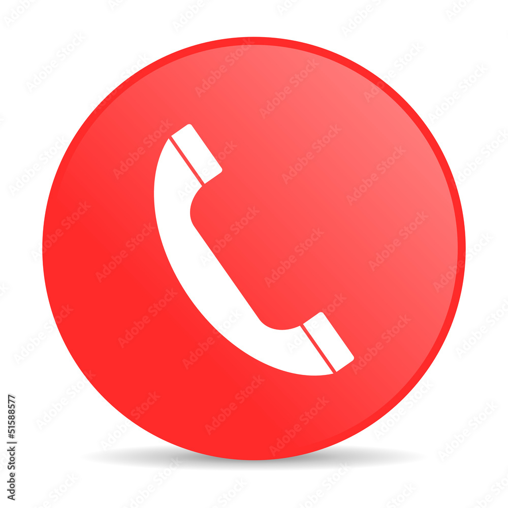phone red circle web glossy icon phone red circle web glossy icon