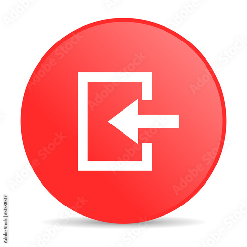 enter red circle web glossy icon