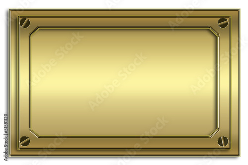 the gold metal plate with screw