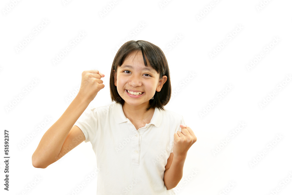 ガッツポーズの女の子 ガッツポーズの女の子