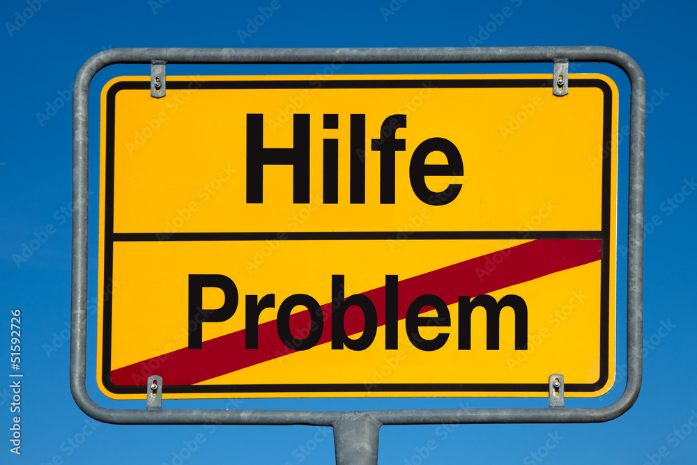Fototapeta premium Wechselschild ohne Pfeil PROBLEM - HILFE