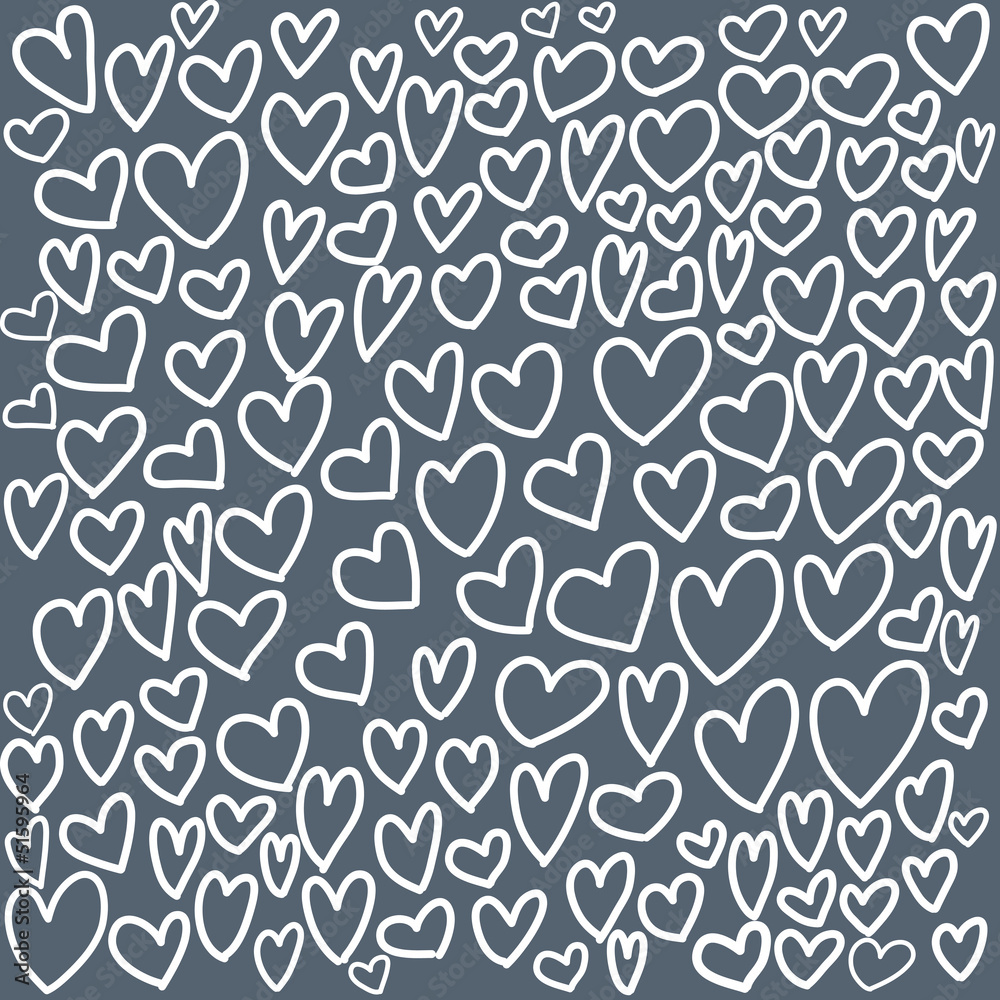 abstract seamless pattern with hand drawing doodle hearts