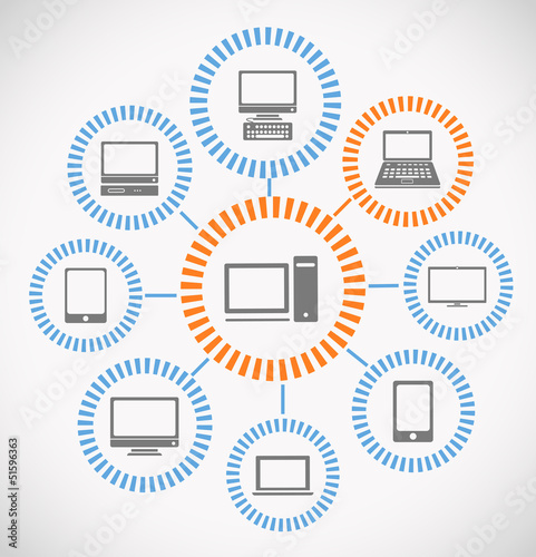 Computer network abstract scheme