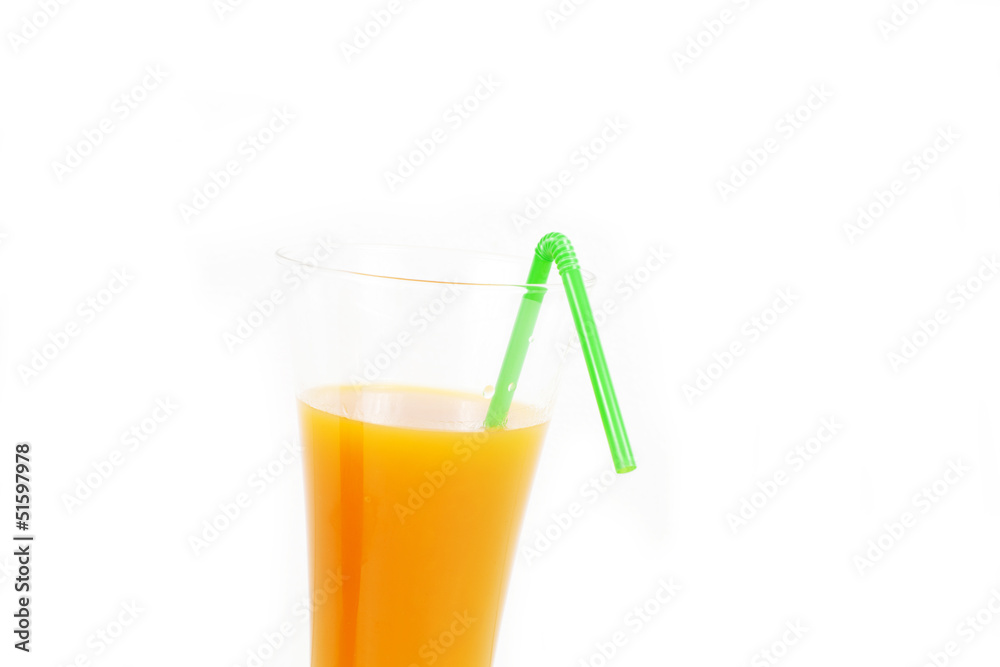 Glass of orange juice and orange and kiwi Glass of orange juice and orange and kiwi