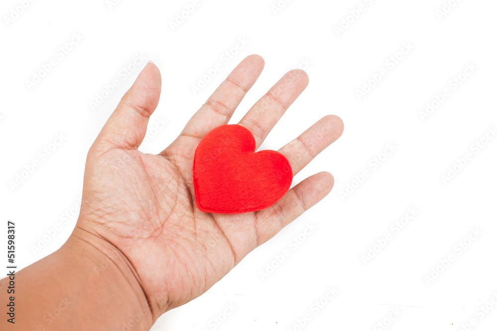 hand with heart hand with heart