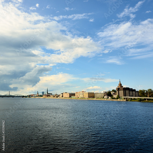 panoramic view of city of Riga, Latvia