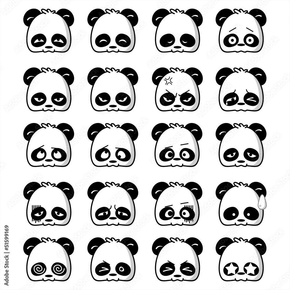 Fototapeta premium Emoticon Panda