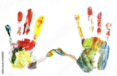 Vivid colored hands photo