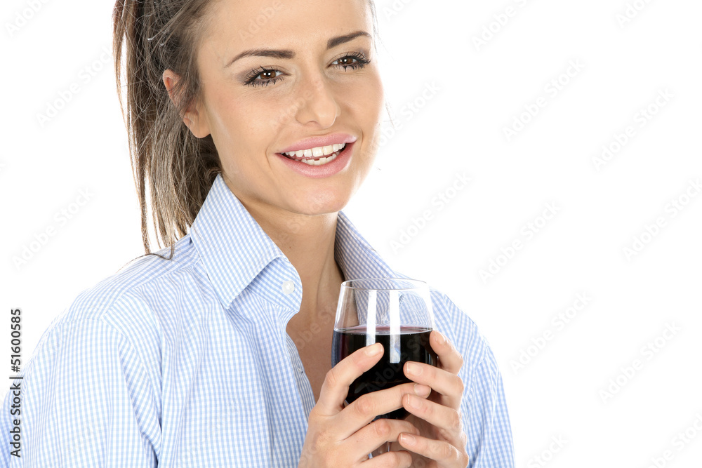 Model Released. Woman Drinking a Glass of Red Wine Model Released. Woman Drinking a Glass of Red Wine