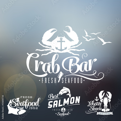 Seafood restaurant labels