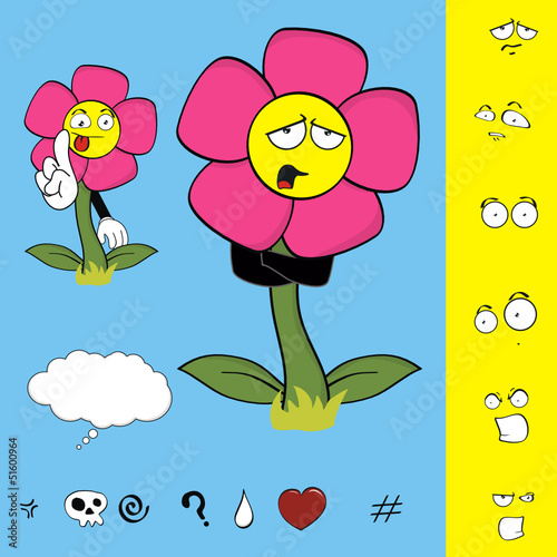 flower funny cartoon set4