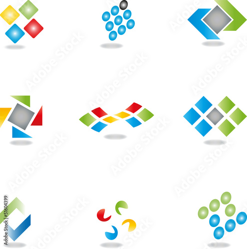 Logo, Abstract Design Elements,  2D and 3D