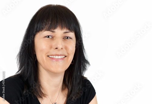 Middle age woman with big smile
