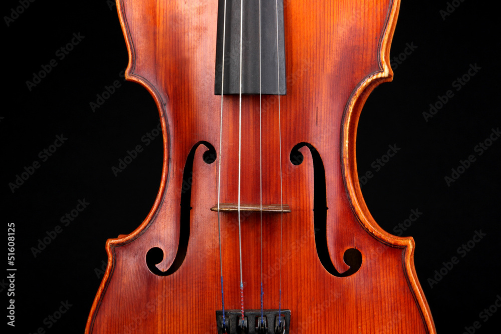 Fototapeta Klasyczne skrzypce na czarnym tle