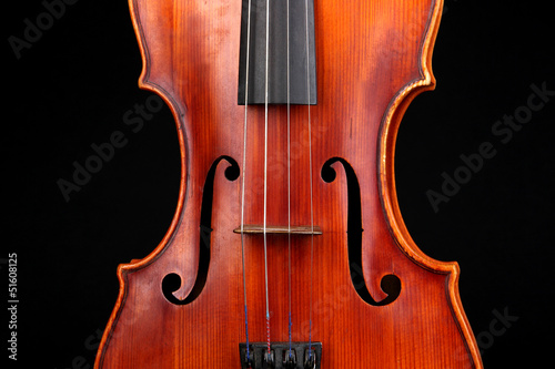 Classical violin on black background