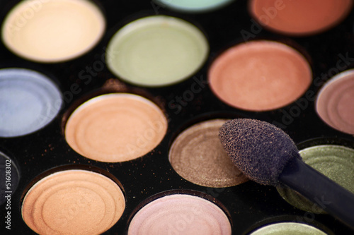 A make-up multi colored palette detail