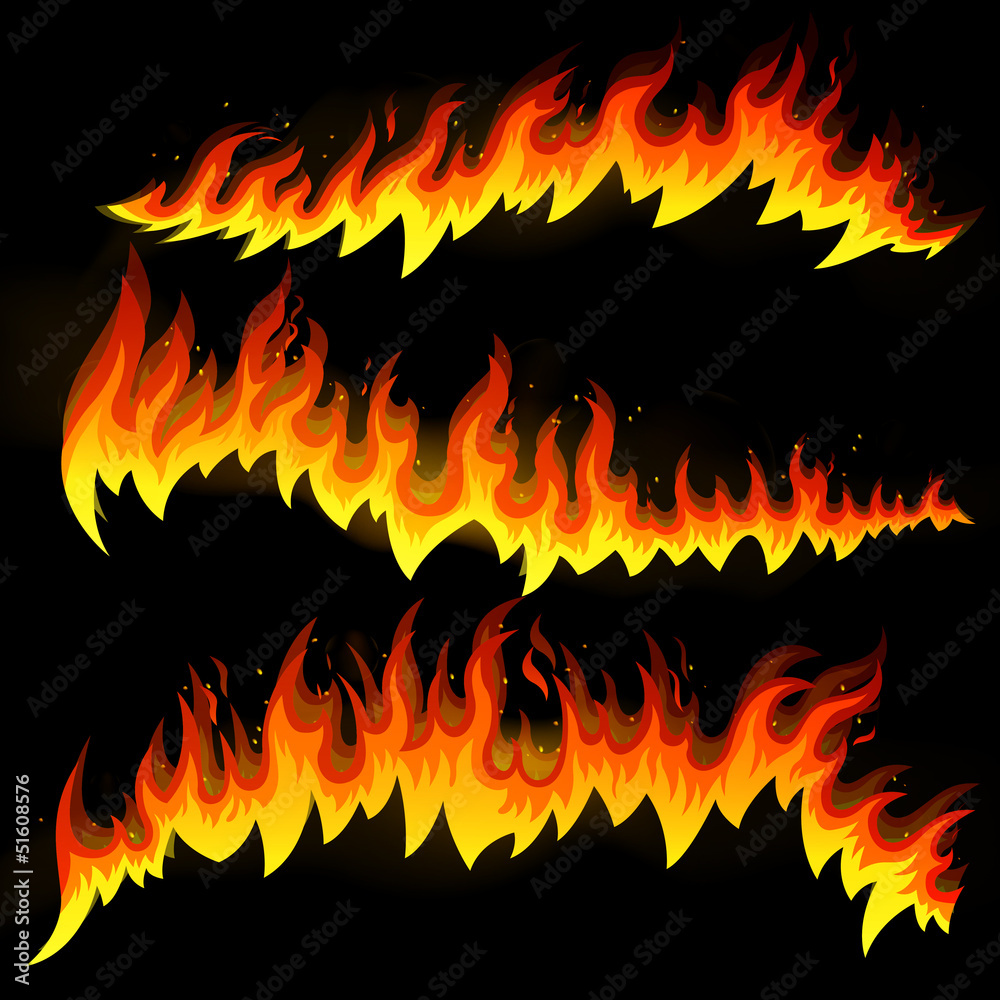 Vector Illustration of Fire Elements Vector Illustration of Fire Elements