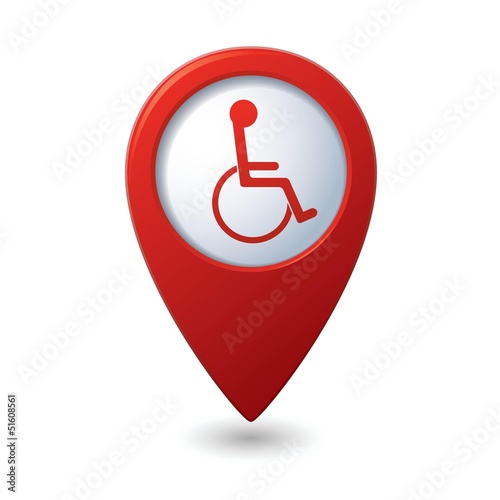 Map pointer with handicap icon