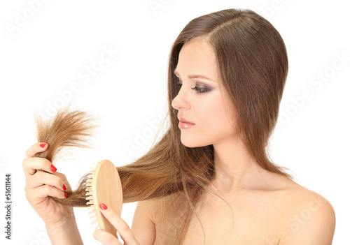 Beautiful woman holding spl...