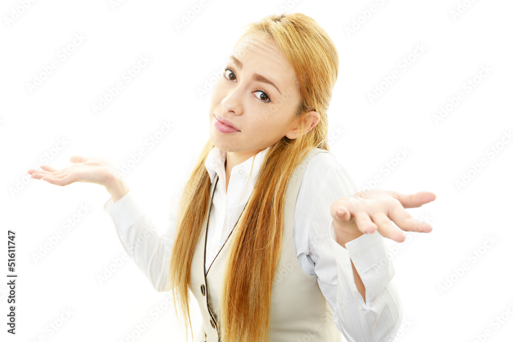困惑した表情のオフィスレディー 困惑した表情のオフィスレディー