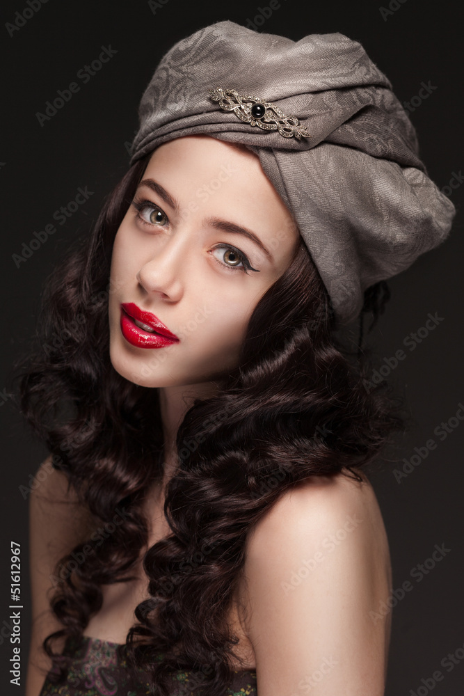 Portrait of a woman in turban