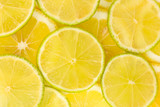 Lime and lemon slices background