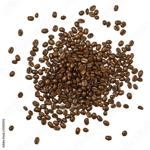 Shot from above pile of coffee beans © exopixel