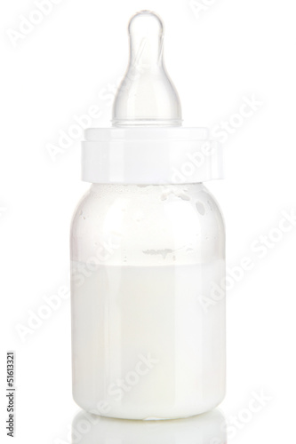 Bottle for milk formula isolated on white