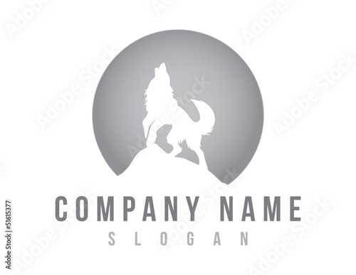 wolf and moon logo
