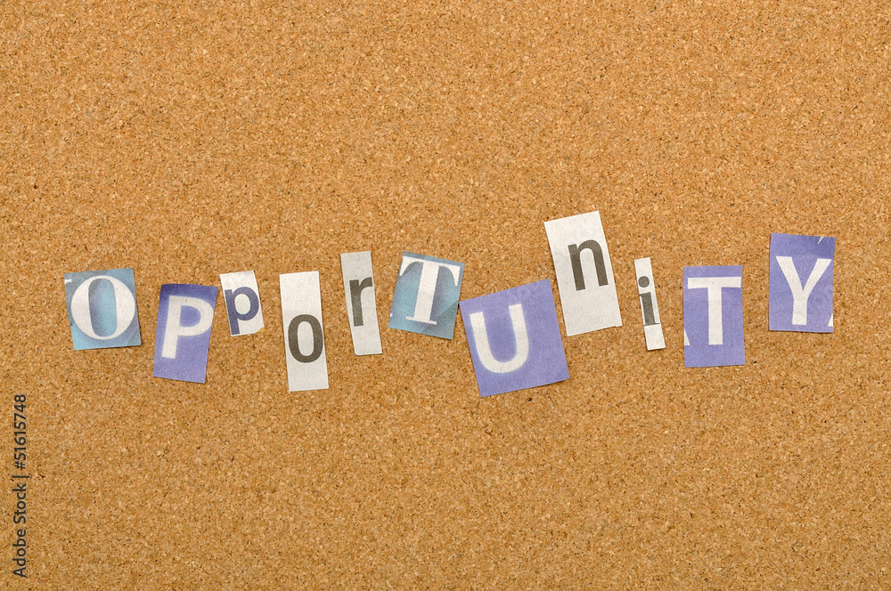 Opportunity Word Made From Newspaper Letter Opportunity Word Made From Newspaper Letter