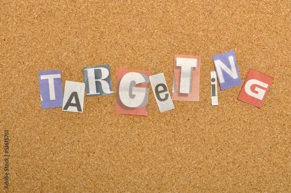 Targeting Word Made From Newspaper Letter Targeting Word Made From Newspaper Letter