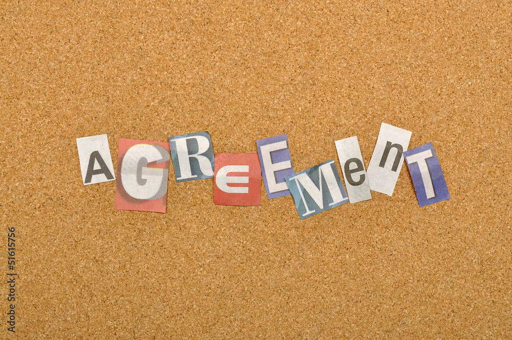 Agreement Word Made From Newspaper Letter Agreement Word Made From Newspaper Letter