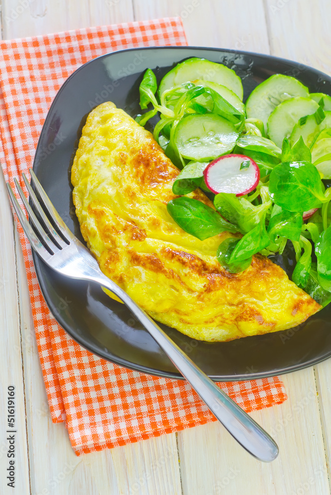 omelette with salad omelette with salad