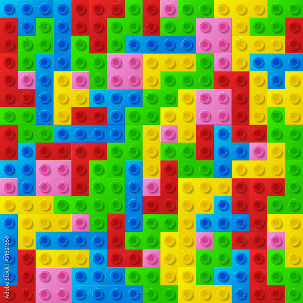 Plastic construction blocks. Seamless vector. Plastic construction blocks. Seamless vector.