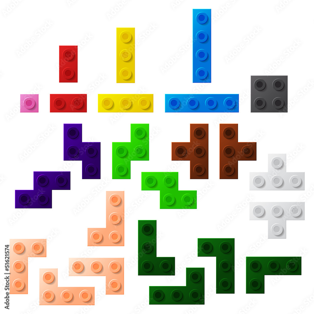 Plastic construction blocks. Vector illustration. Plastic construction blocks. Vector illustration.