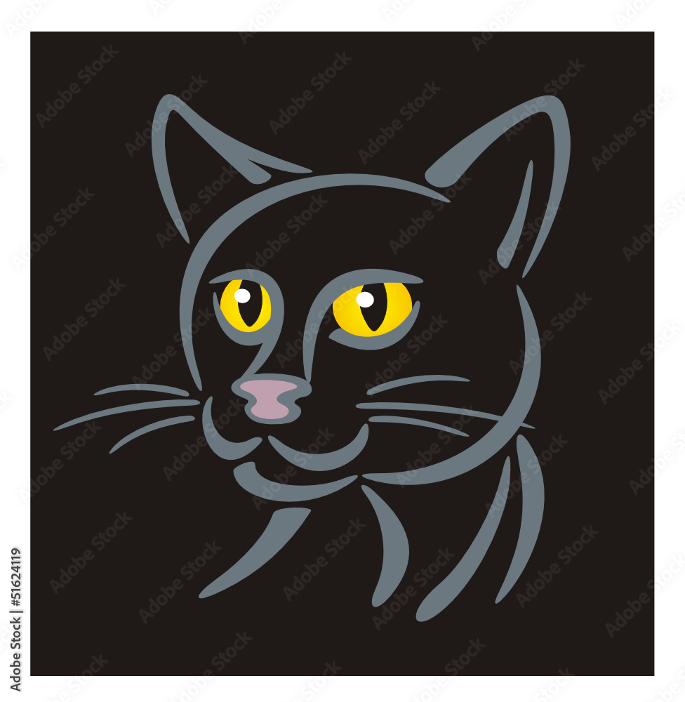 Symbol Cat Black