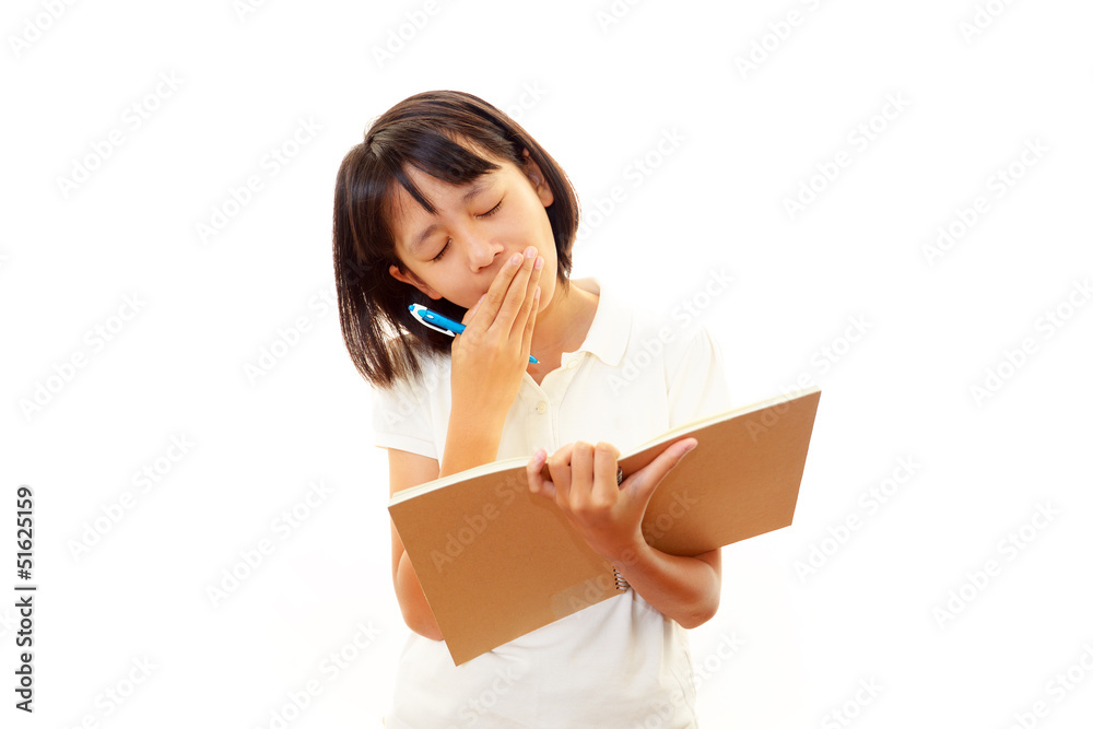 疲れた表情の女の子