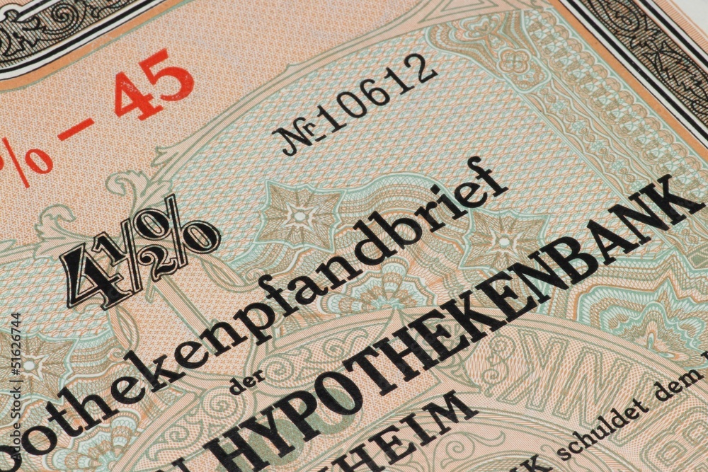 Obraz premium deutscher Hypothekenpfandbrief
