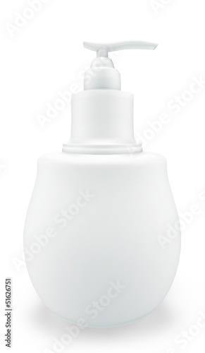 Set of cosmetic products in bottles. Isolated on white