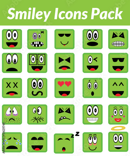 Smiley Icons Pack (Green)