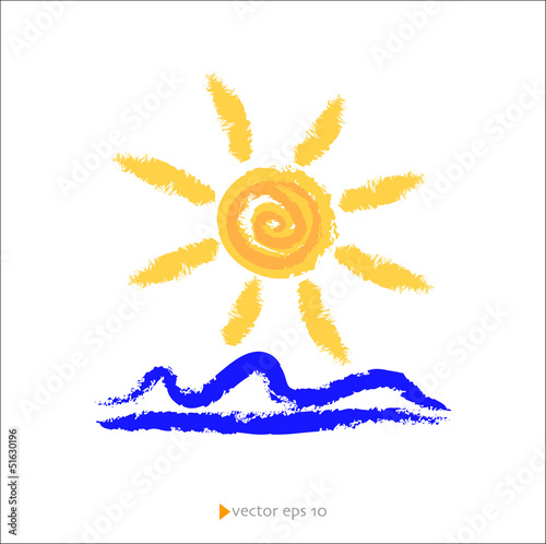 Sole e Mare vettoriale photo