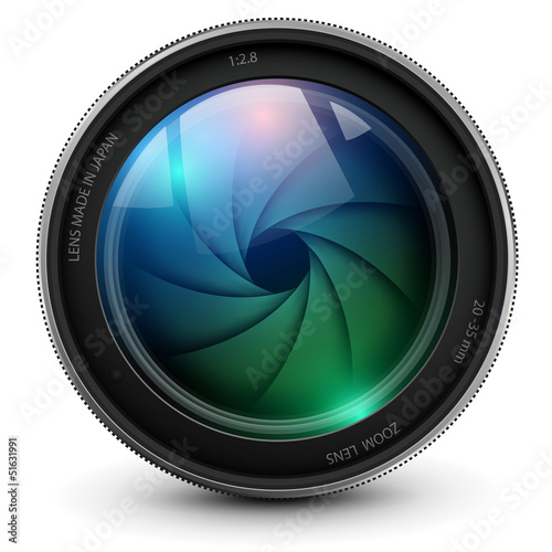 Camera photo lens with shutter.