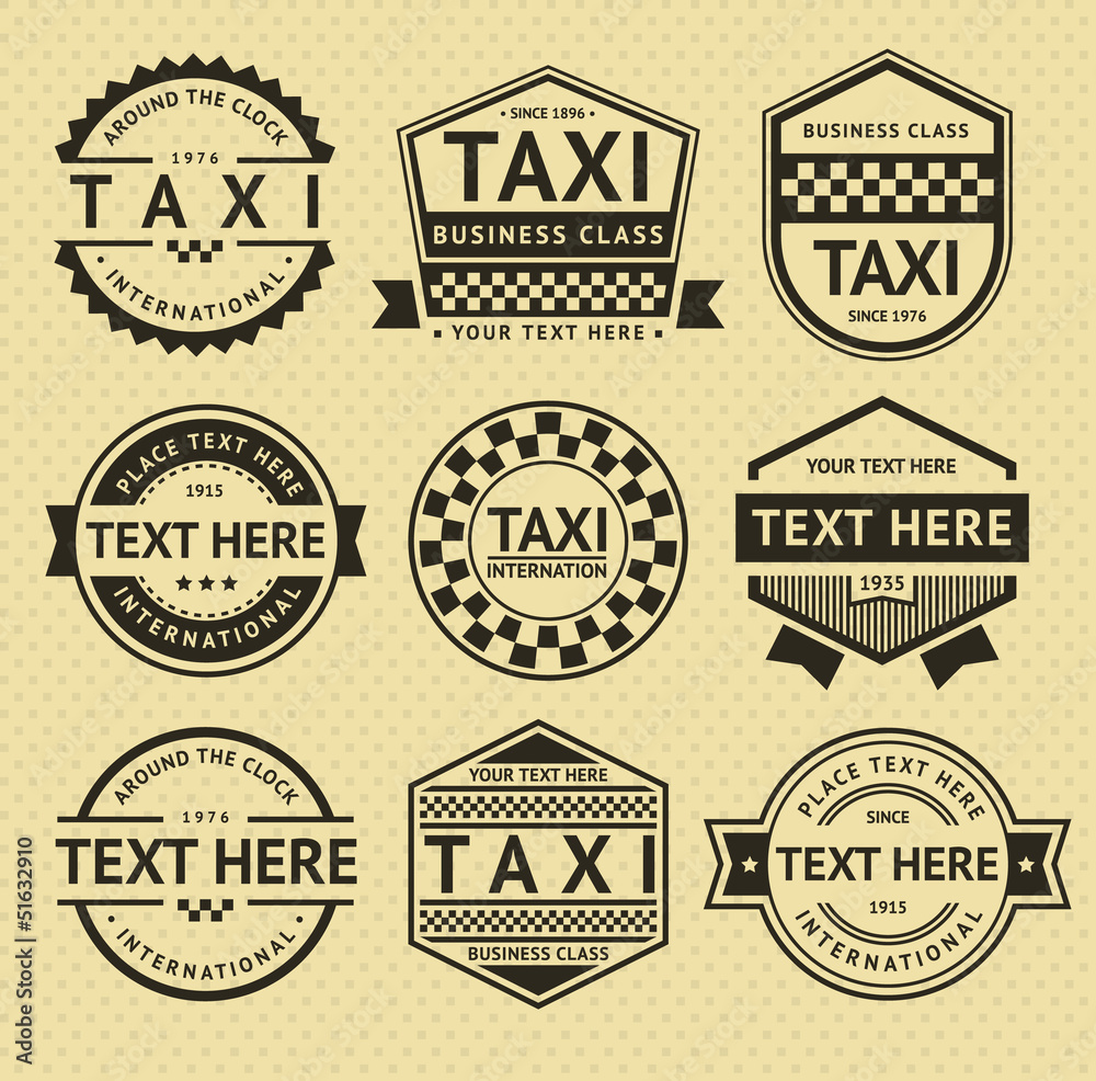 Taxi labels, vintage style