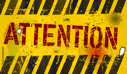 attention sign, vector illustration