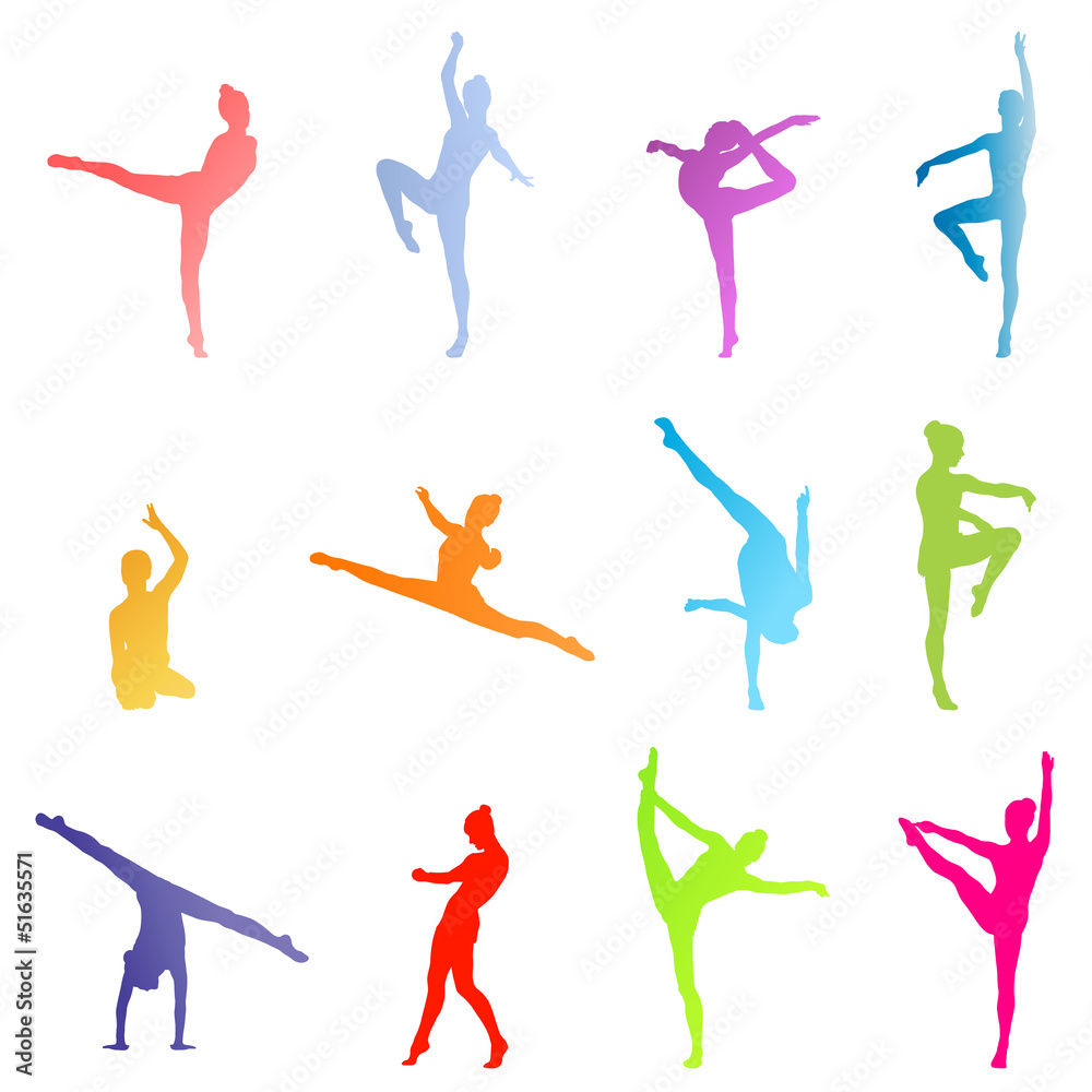 Gymnasts on a white background vector concept