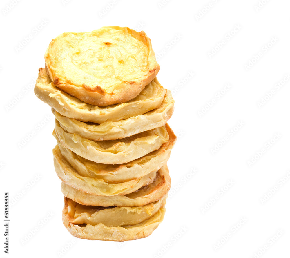 cheesecake with potatoes on a white background cheesecake with potatoes on a white background