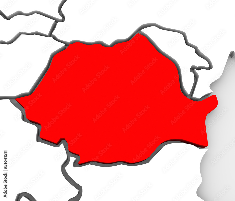 Romania Country Abstract 3d Map Eastern Europe