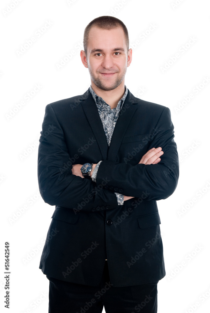 Portrait of a smiling young businessman standing against Portrait of a smiling young businessman standing against
