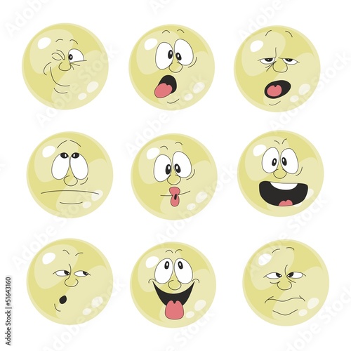 Emotion smiles yellow color set  011