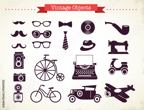 vintage hipster objects collection